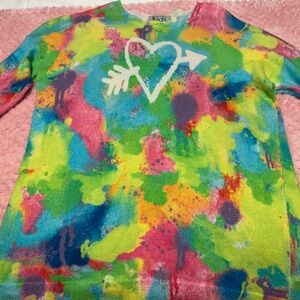 Autumn Cashmere Multicolor Kids Sweatshirt with Heart Design